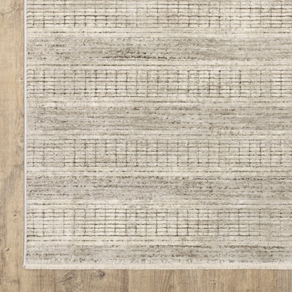 Oriental Weavers Branigan BRG03 soft modern rug featuring abstract pattern in ivory / brown tones
