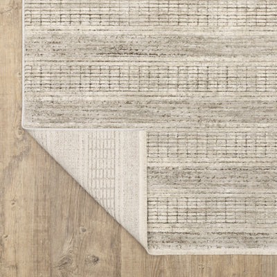 Oriental Weavers Branigan BRG03 soft modern rug featuring abstract pattern in ivory / brown tones