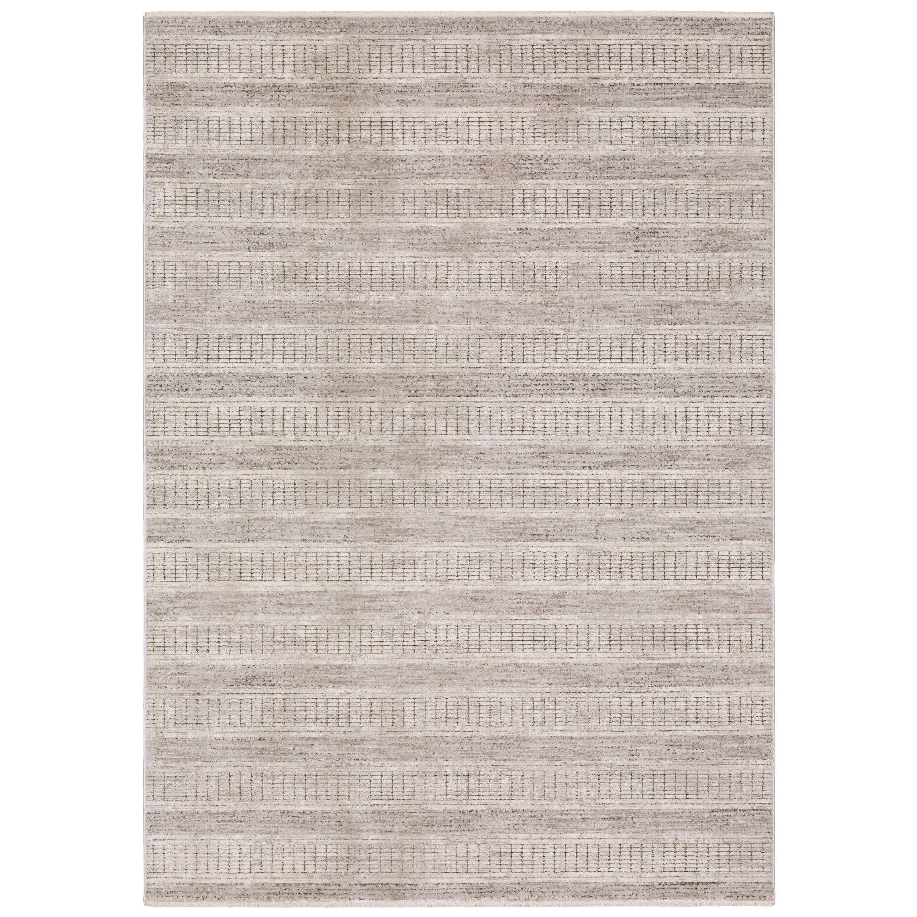 Oriental Weavers Branigan BRG03 soft modern rug featuring abstract pattern in ivory / brown tones