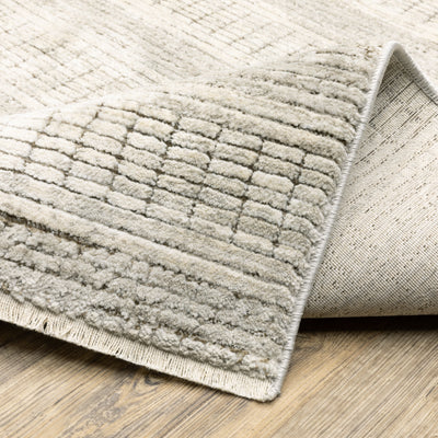 Oriental Weavers Branigan BRG03 soft modern rug featuring abstract pattern in ivory / brown tones