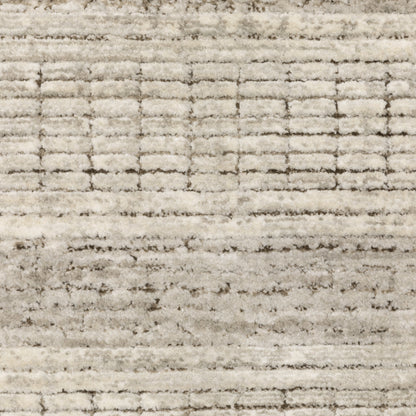 Oriental Weavers Branigan BRG03 soft modern rug featuring abstract pattern in ivory / brown tones