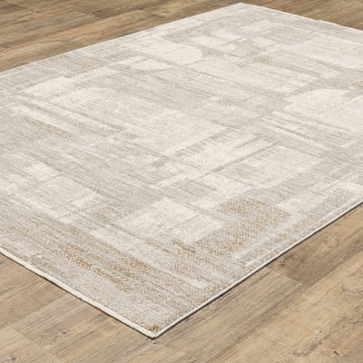 Oriental Weavers Branigan BRG04 soft traditional rug featuring abstract pattern in ivory / gold tones