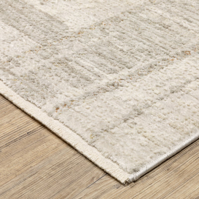 Oriental Weavers Branigan BRG04 soft traditional rug featuring abstract pattern in ivory / gold tones
