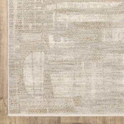 Oriental Weavers Branigan BRG04 soft traditional rug featuring abstract pattern in ivory / gold tones