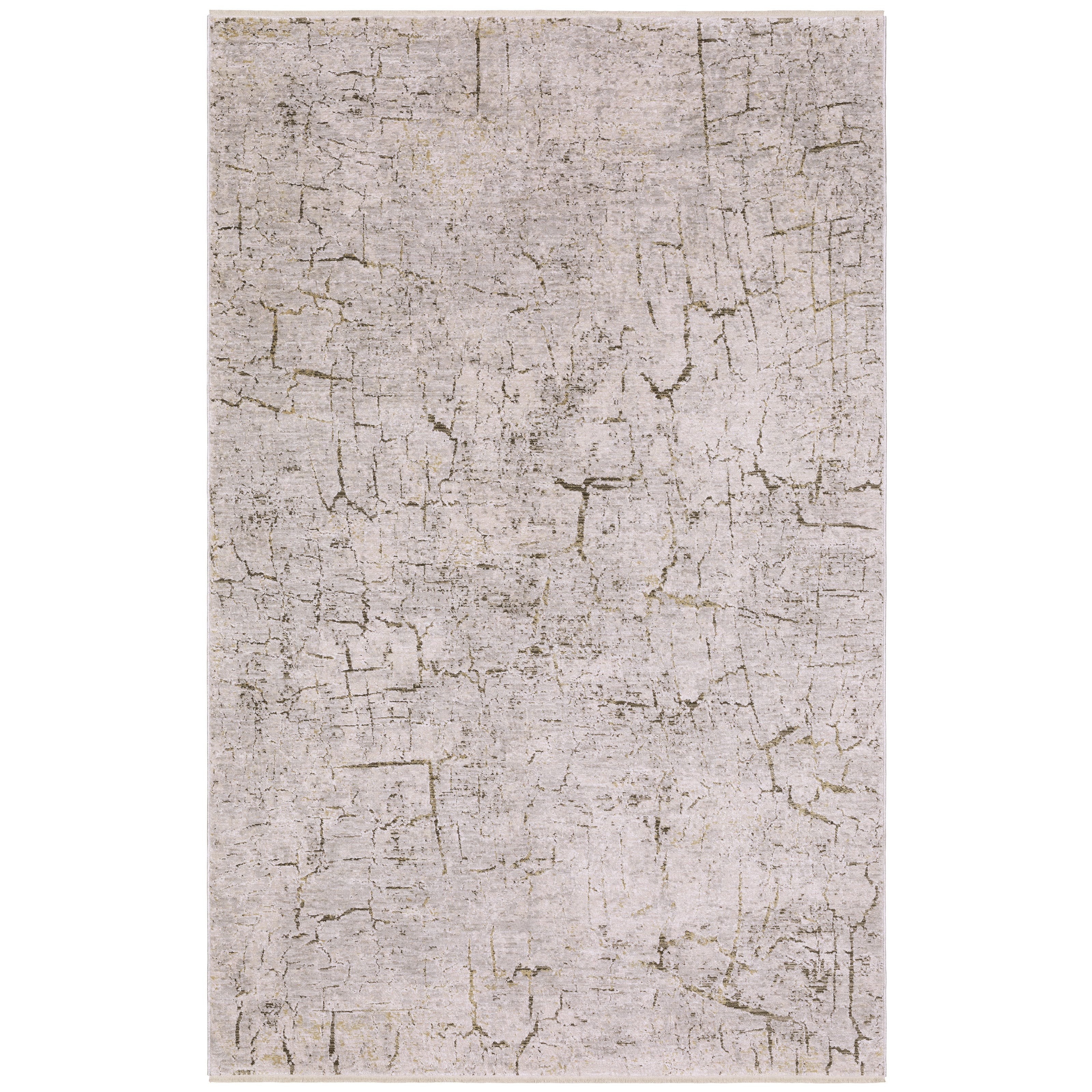 Oriental Weavers Branigan BRG05 soft modern rug featuring abstract pattern in grey/ gold tones