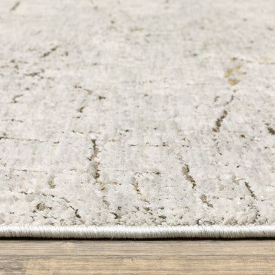 Oriental Weavers Branigan BRG05 soft modern rug featuring abstract pattern in grey/ gold tones