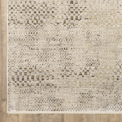 Oriental Weavers Branigan BRG06 soft modern rug featuring abstract pattern in ivory / gold tones