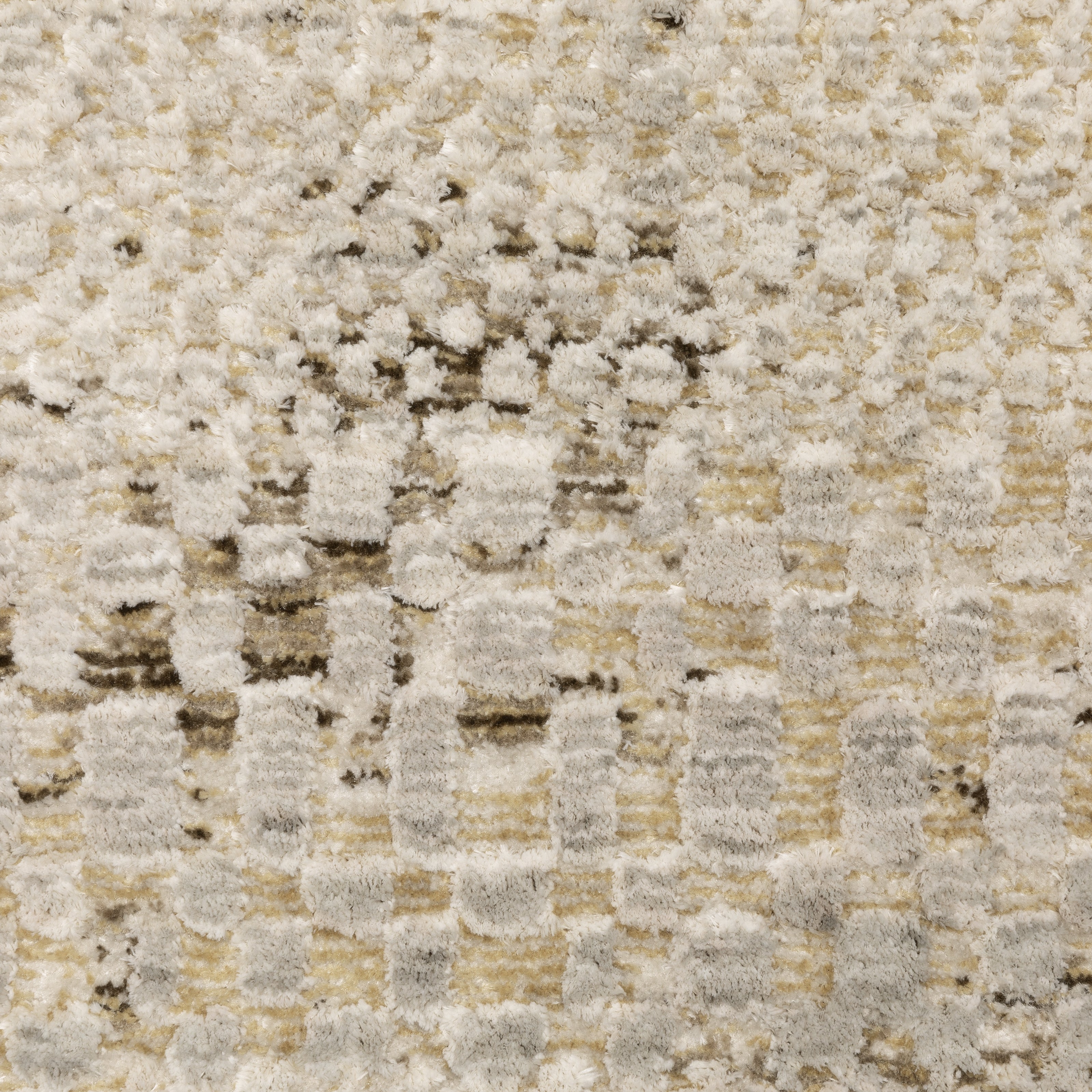 Oriental Weavers Branigan BRG06 soft modern rug featuring abstract pattern in ivory / gold tones
