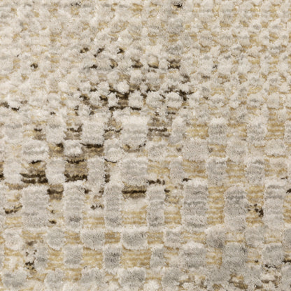 Oriental Weavers Branigan BRG06 soft modern rug featuring abstract pattern in ivory / gold tones
