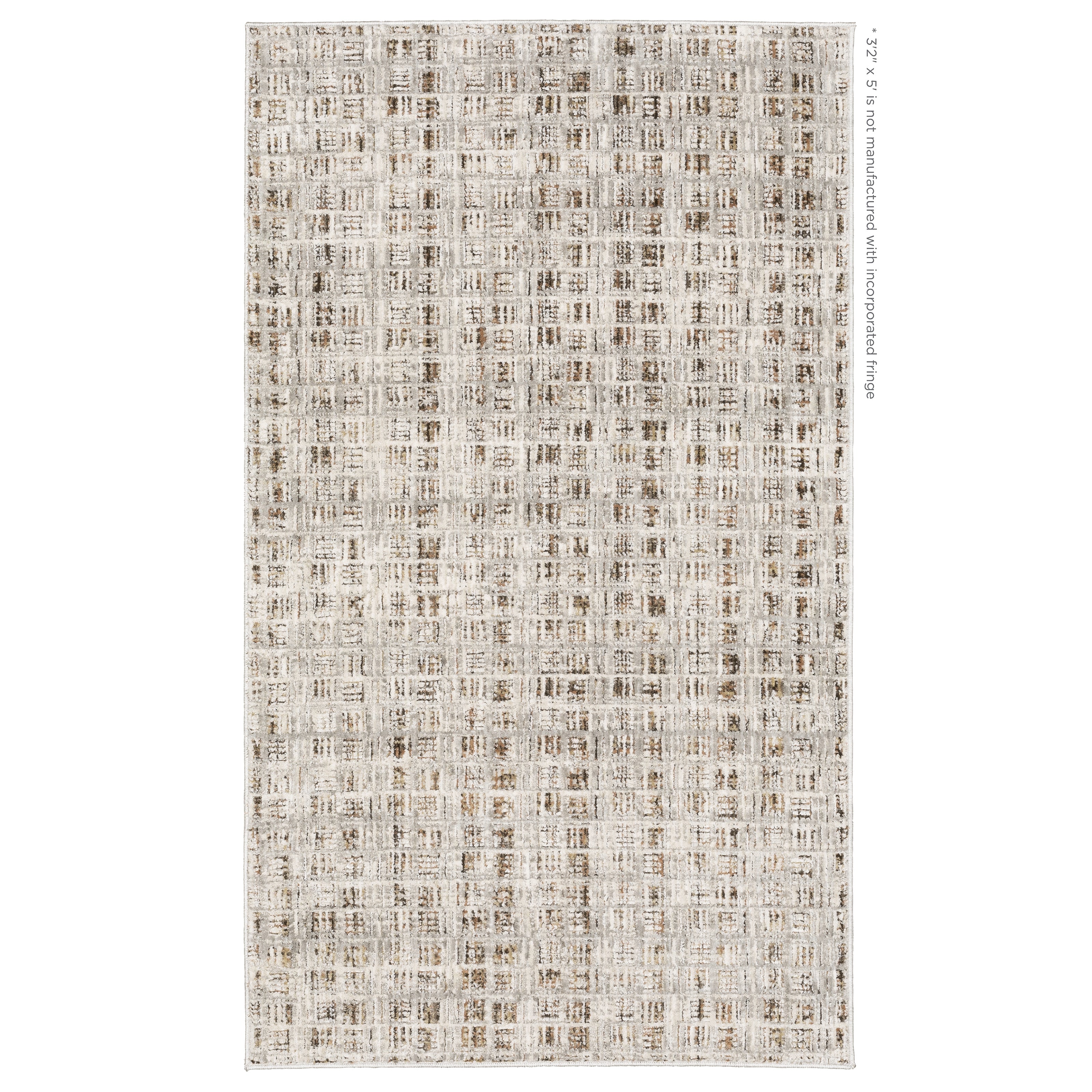 Oriental Weavers Branigan BRG07 soft modern rug featuring abstract pattern in ivory / brown tones