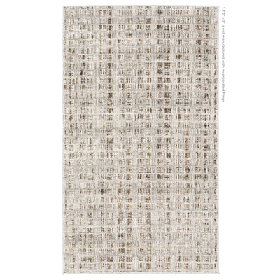 Oriental Weavers Branigan BRG07 soft modern rug featuring abstract pattern in ivory / brown tones