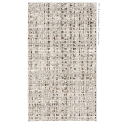 Oriental Weavers Branigan BRG07 soft modern rug featuring abstract pattern in ivory / brown tones