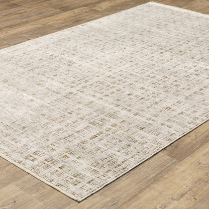 Oriental Weavers Branigan BRG07 soft modern rug featuring abstract pattern in ivory / brown tones