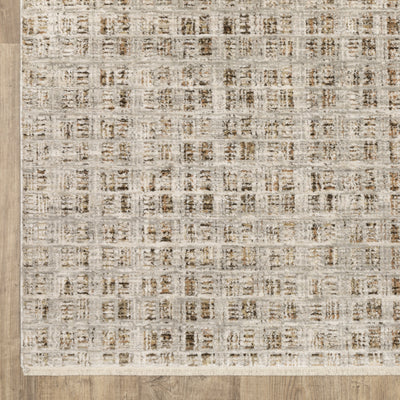 Oriental Weavers Branigan BRG07 soft modern rug featuring abstract pattern in ivory / brown tones