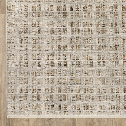 Oriental Weavers Branigan BRG07 soft modern rug featuring abstract pattern in ivory / brown tones