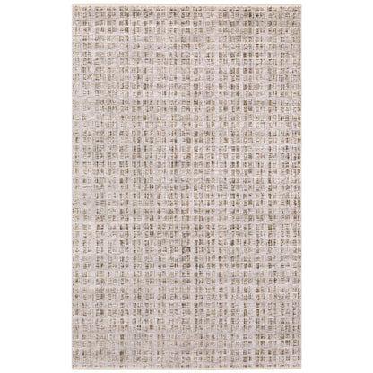 Oriental Weavers Branigan BRG07 soft modern rug featuring abstract pattern in ivory / brown tones