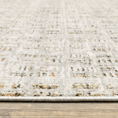 Oriental Weavers Branigan BRG07 soft modern rug featuring abstract pattern in ivory / brown tones