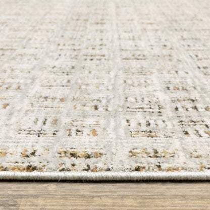 Oriental Weavers Branigan BRG07 soft modern rug featuring abstract pattern in ivory / brown tones