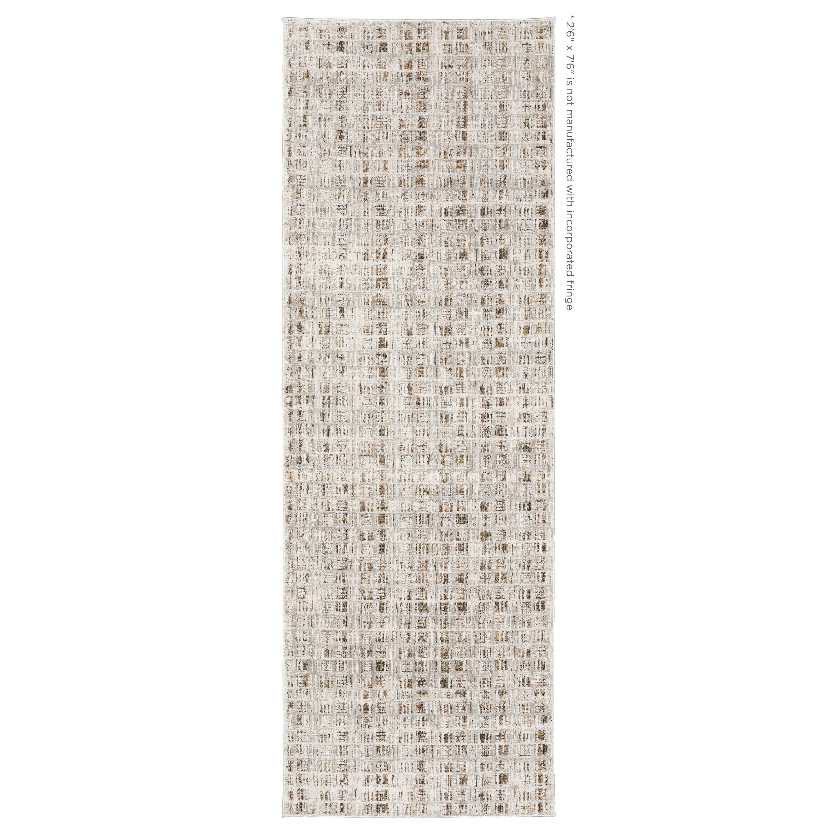 Oriental Weavers Branigan BRG07 soft modern rug featuring abstract pattern in ivory / brown tones