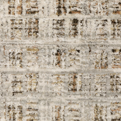 Oriental Weavers Branigan BRG07 soft modern rug featuring abstract pattern in ivory / brown tones
