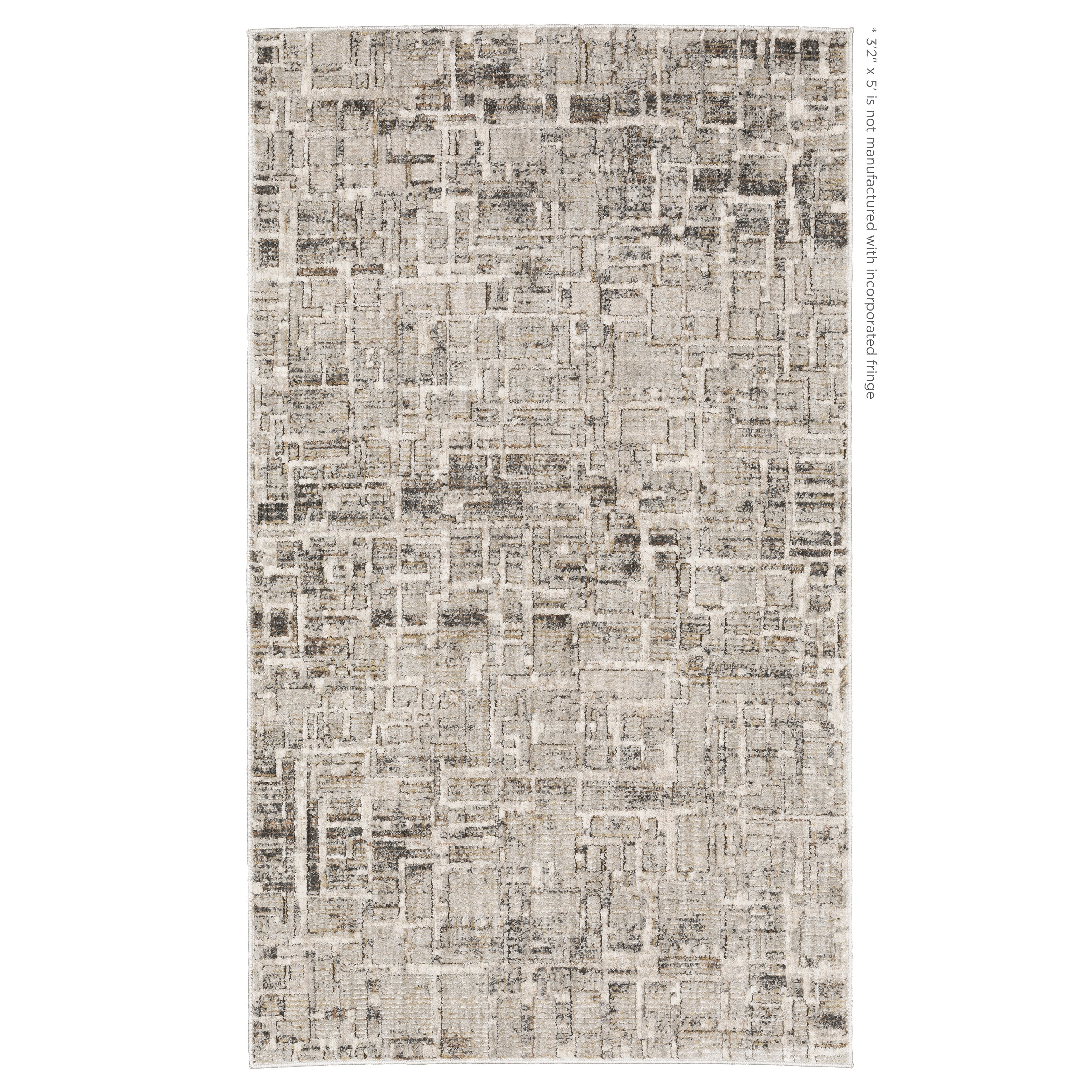 Oriental Weavers Branigan BRG08 soft modern rug featuring abstract pattern in ivory / grey tones