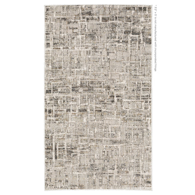 Oriental Weavers Branigan BRG08 soft modern rug featuring abstract pattern in ivory / grey tones
