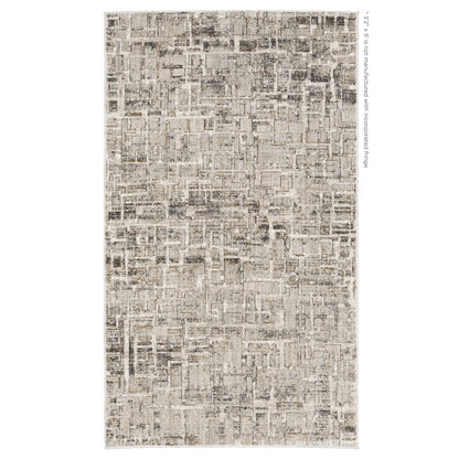 Oriental Weavers Branigan BRG08 soft modern rug featuring abstract pattern in ivory / grey tones