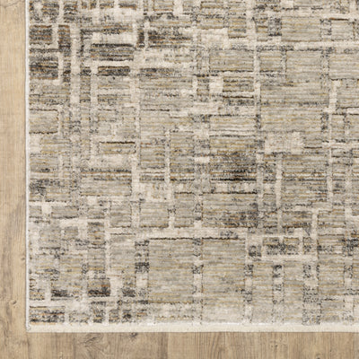 Oriental Weavers Branigan BRG08 soft modern rug featuring abstract pattern in ivory / grey tones