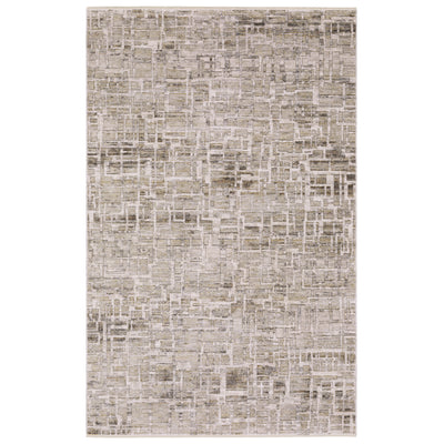Oriental Weavers Branigan BRG08 soft modern rug featuring abstract pattern in ivory / grey tones