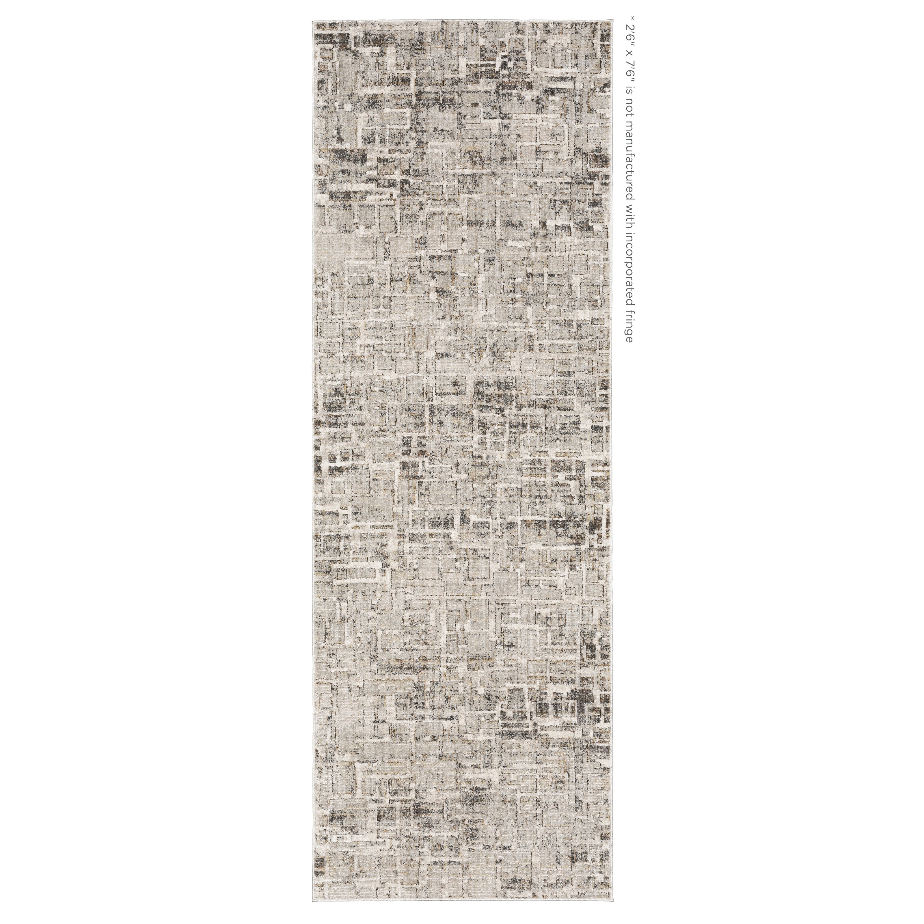 Oriental Weavers Branigan BRG08 soft modern rug featuring abstract pattern in ivory / grey tones