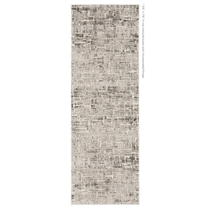 Oriental Weavers Branigan BRG08 soft modern rug featuring abstract pattern in ivory / grey tones