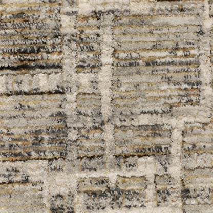 Oriental Weavers Branigan BRG08 soft modern rug featuring abstract pattern in ivory / grey tones