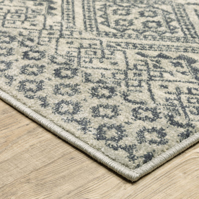 Oriental Weavers Branson BR02A soft transitional rug featuring textured design in blue/ beige tones