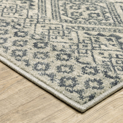 Oriental Weavers Branson BR02A soft transitional rug featuring textured design in blue/ beige tones