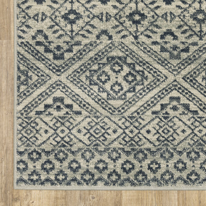 Oriental Weavers Branson BR02A soft transitional rug featuring textured design in blue/ beige tones