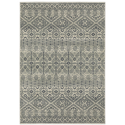 Oriental Weavers Branson BR02A soft transitional rug featuring textured design in blue/ beige tones