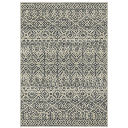 Oriental Weavers Branson BR02A soft transitional rug featuring textured design in blue/ beige tones