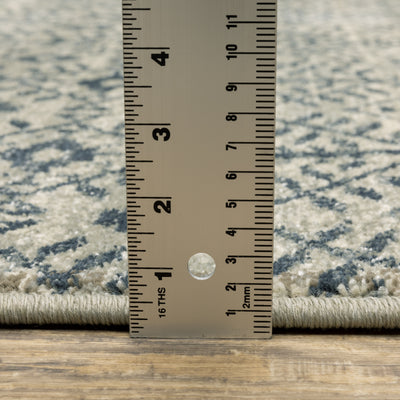 Oriental Weavers Branson BR02A soft transitional rug featuring textured design in blue/ beige tones