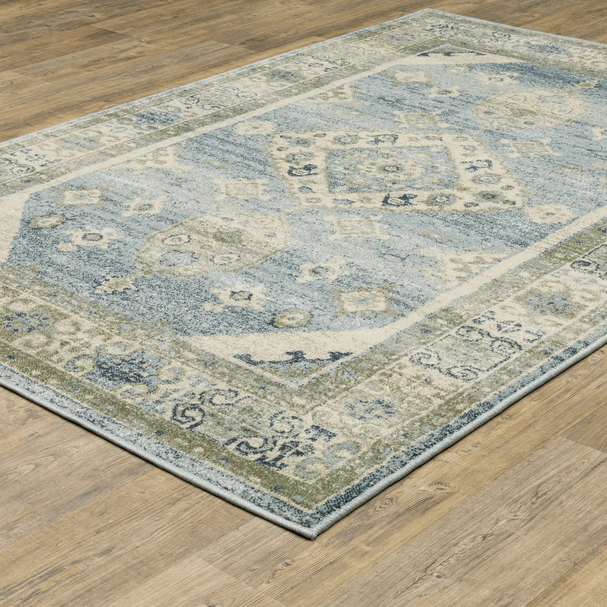 Branson BR03A Blue/ Grey Area Rug by Oriental Weavers