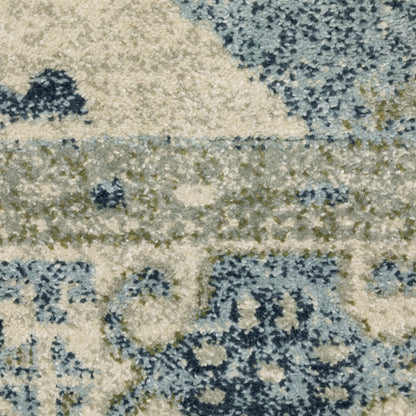 Oriental Weavers Branson BR03A soft transitional rug featuring textured design in blue/ grey tones