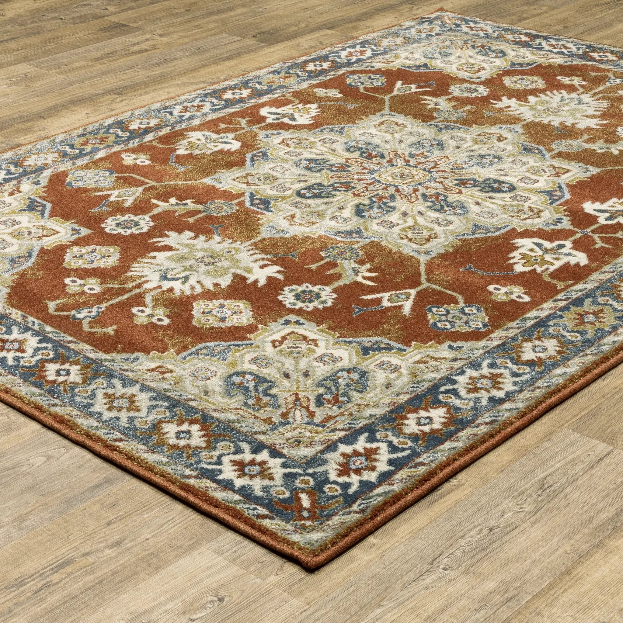 Branson BR04A Rust/ Beige Area Rug by Oriental Weavers