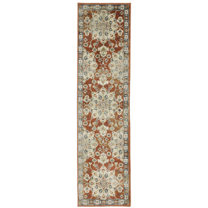 Oriental Weavers Branson BR04A soft transitional rug featuring textured design in rust/ beige tones