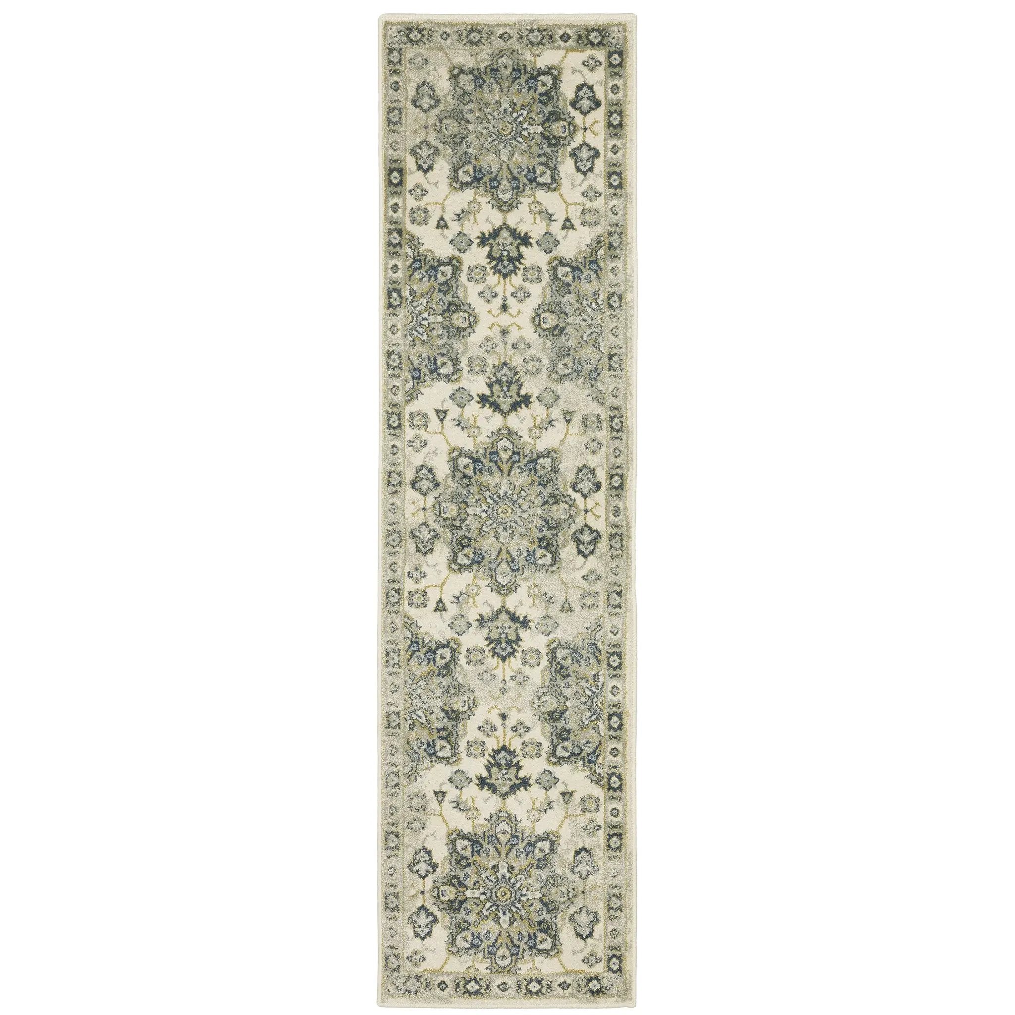 Branson BR04B Ivory/ Blue Area Rug by Oriental Weavers