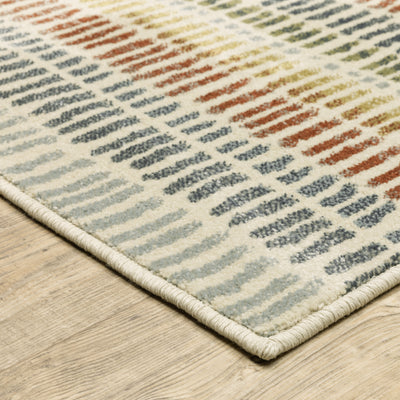 Oriental Weavers Branson BR06A soft transitional rug featuring textured design in ivory/ multi tones