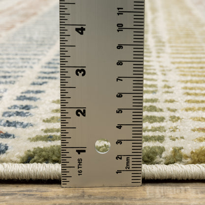 Oriental Weavers Branson BR06A soft transitional rug featuring textured design in ivory/ multi tones