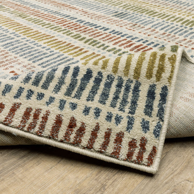 Oriental Weavers Branson BR06A soft transitional rug featuring textured design in ivory/ multi tones