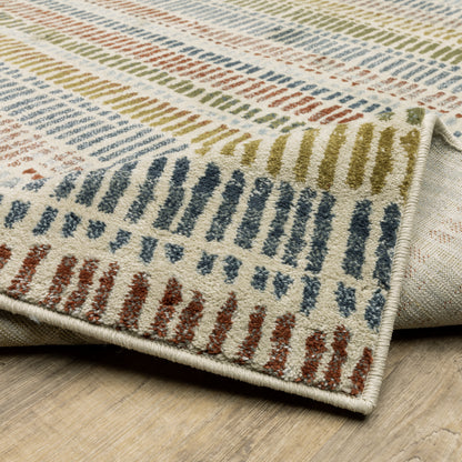 Oriental Weavers Branson BR06A soft transitional rug featuring textured design in ivory/ multi tones