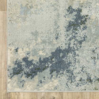 Oriental Weavers Branson BR08A soft transitional rug featuring textured design in blue/ green tones