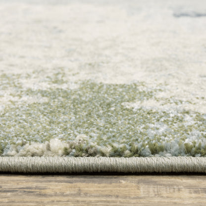 Oriental Weavers Branson BR08A soft transitional rug featuring textured design in blue/ green tones