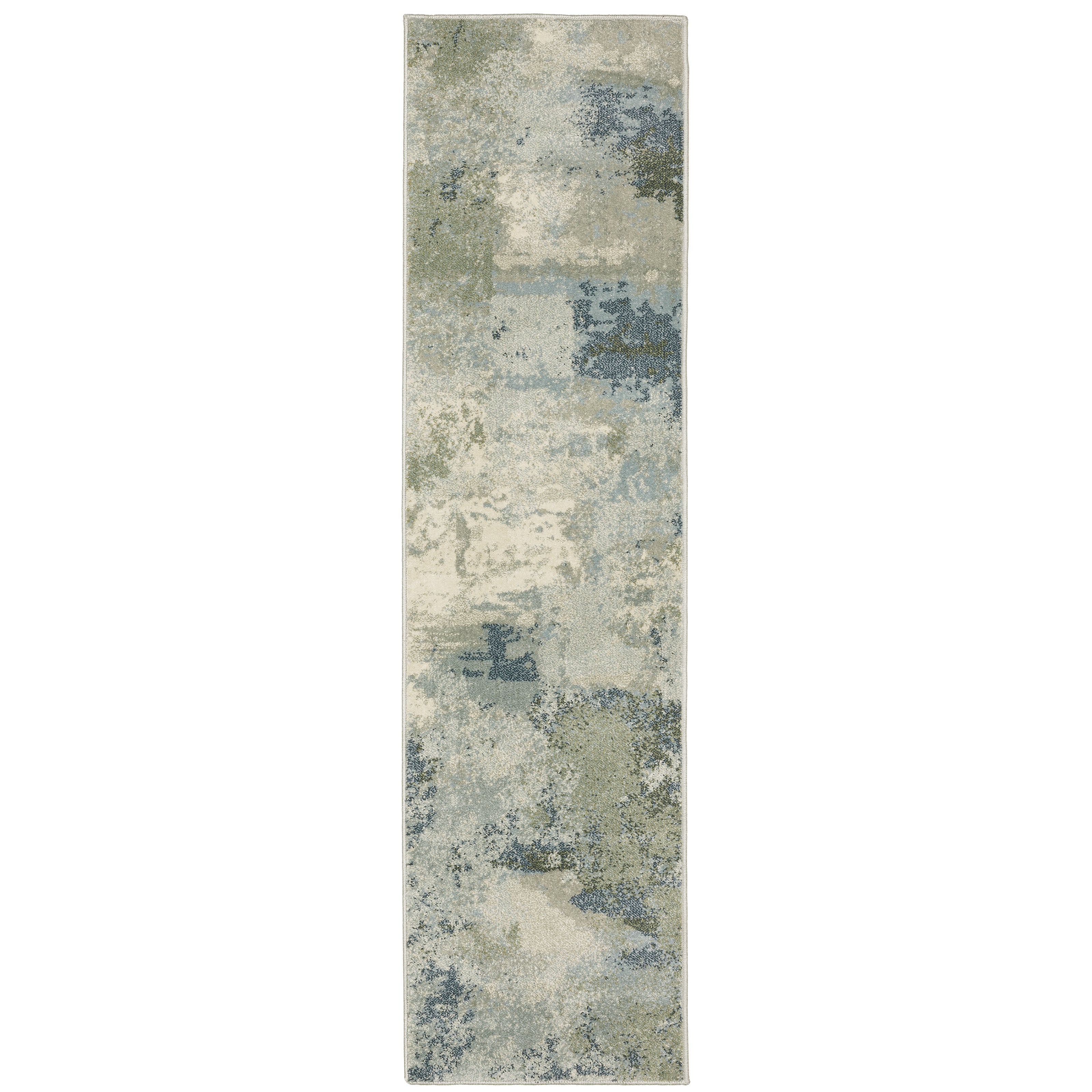 Oriental Weavers Branson BR08A soft transitional rug featuring textured design in blue/ green tones